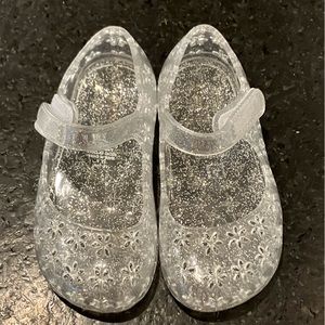 Old Navy Brand- Baby Girl’s size 18-24M- Jellies- Clear with silver glitter